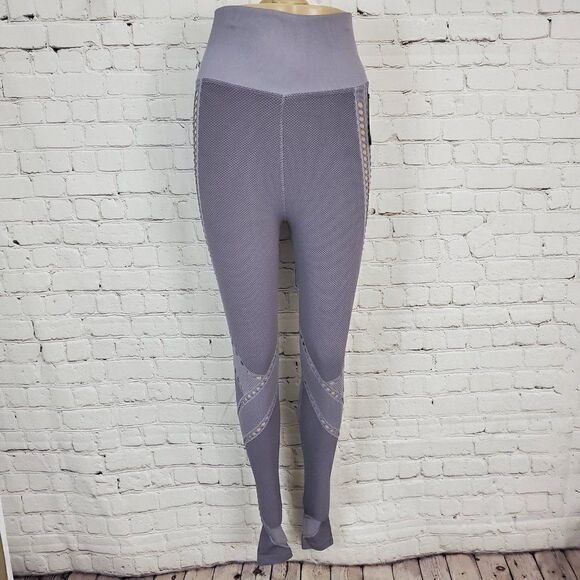 nux Principle Leggings Gray Jacquard S NWT - Picture 1 of 9